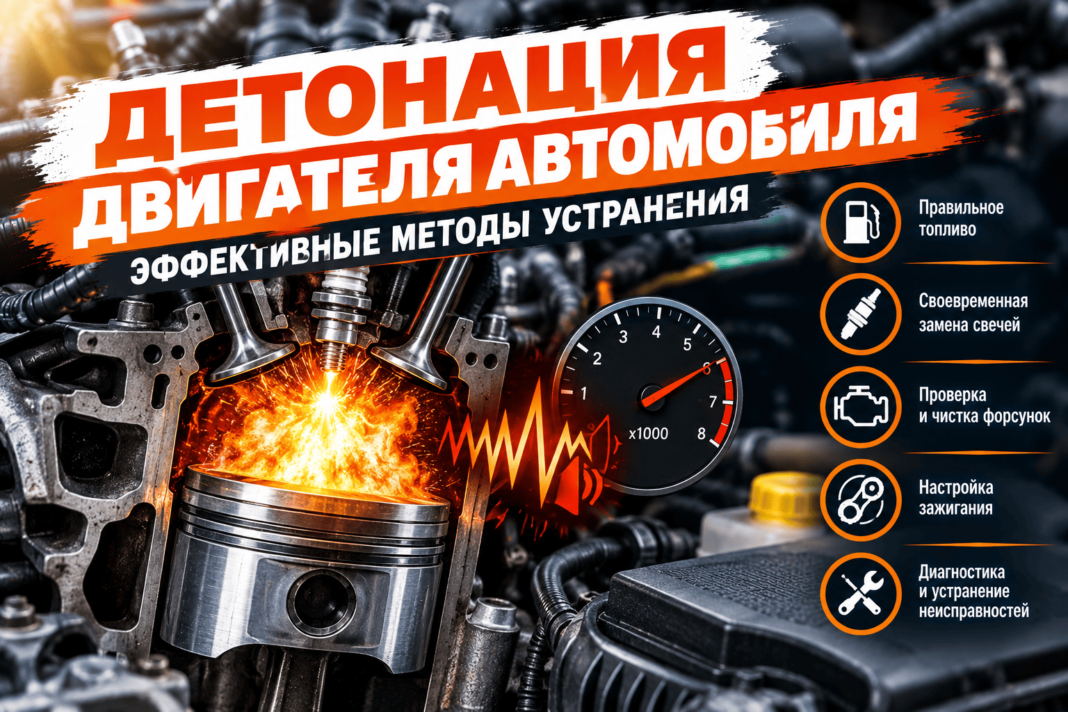 Детонация двигателя автомобиля