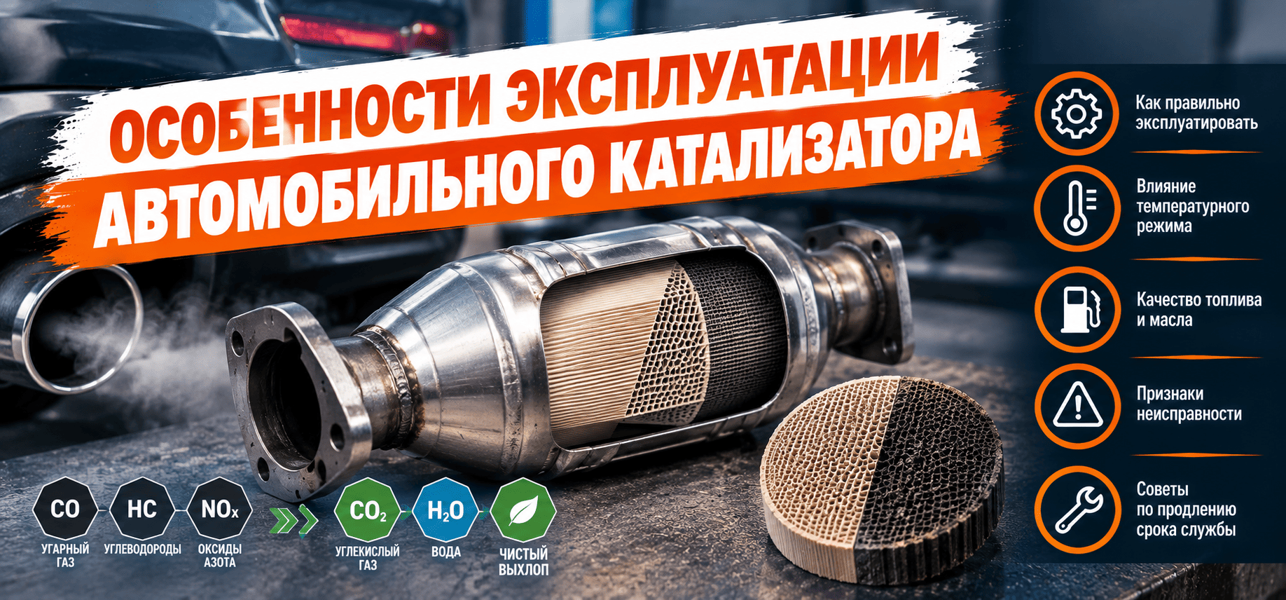 Особенности эксплуатации автомобильного катализатора
